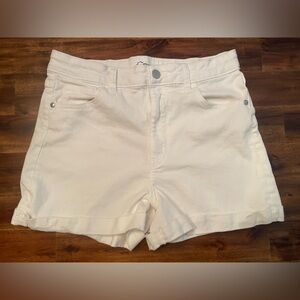 Girls white jean shorts size 14/16 XL, 3” inseam, good condition